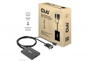 Club 3D Átalakító - CAC-1720 (USB-A  VGA to HDMI, M/F, 0.6m, 28AWG, Full HD 1080p)