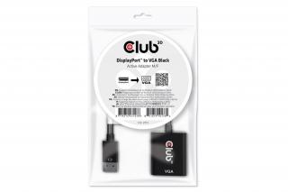 Club 3D Átalakító - CAC-2013 (DisplayPort 1.1a to VGA, fekete, aktív, WUXGA 1920x1200 @60Hz)