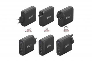 Club 3D Hálózati Töltő - CAC-1912EU (100W GaN, 2x USB-A, 2x USB-C, PD3.0, 4 csatlakozó)