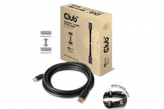 Club 3D Kábel - CAC-1069B (DisplayPort 1.4 HBR3, 8K@60Hz, 4m, 24AWG, fekete, VESA tanúsított, M/M)