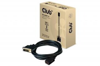 Club 3D Kábel - CAC-1211 (DVI-D to HDMI 1.4, 2m, M/F, kétirányú, UHD 4K30Hz, Arany érintkezők)