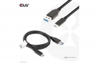 Club 3D Kábel - CAC-1523 (3.1 USB-C Gen 2 to 3.1 USB-A Gen 2, 10Gbps, 60W PD2.0, 1m, Bidirectional, 4K60Hz)