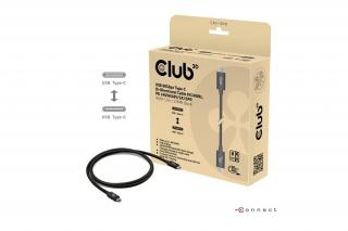 Club 3D Kábel - CAC-1570 (USB4 Type-C, 240W PD, 80Gbps, 8K240Hz, 4K540Hz, Bidirectional, 1,2m, fehér)