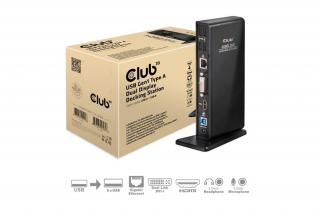 Club 3D Notebook Dokkoló - CSV-3242HD (1200p DUAL DISPLAY, USB-B to HDMI, DVI-I, 6xUSB-A, RJ45, 3.5 Jack Audio + Mic)