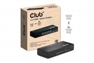 Club 3D Splitter - CSV-1385 (1 to 4 HDMI, 4K120Hz, 3D, HDCP 1.4/2.2, Audio, 6Gbps)
