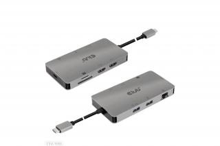 Club 3D USB Hub - CSV-1593 (3.1 USB-C Gen 1 to 2xHDMI, 2xUSB-A 3.2 Gen 1, USB-C 3.2 Gen 1, SD, Micro SD, RJ45, 4K60Hz)
