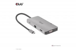 Club 3D USB Hub - CSV-1594 (3.1 USB-C Gen 1 to HDMI, 2xUSB-A Gen 1, USB-C Gen 1, VGA, SD, Micro SD 3.0, RJ45, 3,5 Jack)