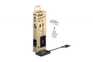 Club 3D Video Splitter - CSV-1475 (4K60HZ, 3.2 USB-C (USB-A Adapterrel) to 2xHDMI, Displaylink)