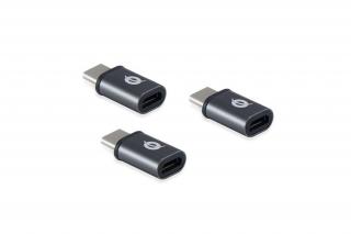 Conceptronic átalakító - DONN05G 3-Pack (3db USB-C to MicroUSB, fekete)