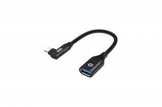 Conceptronic Kábel - ABBY19B (USB-C to USB-A, 10 Gbps, 90° fordított csatlakozó, fekete)