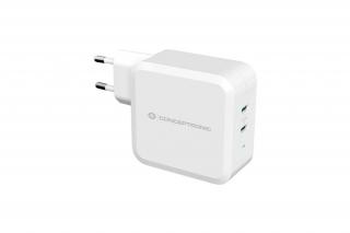 Conceptronic telefon töltő adapter - ALTHEA08W (2xUSB-C, 100W PD, fehér)