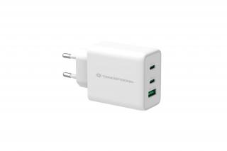 Conceptronic telefon töltő adapter - ALTHEA12W (2xUSB-C+USB-A, 65W, fehér)