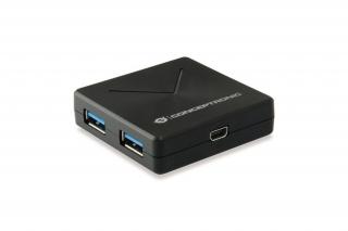 Conceptronic USB Hub - HUBBIES02B (4 port, USB3.0, fekete)