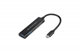 Conceptronic USB Hub - HUBBIES12B (4 Port, USB-C to 2x USB-C+2x USB-A, fekete)