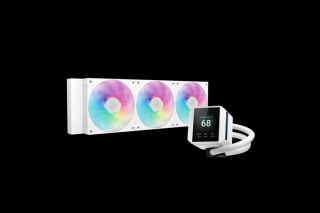 DeepCool CPU Water Cooler - MYSTIQUE 360 WH ARGB (max 21dB; max. 123,09 m3/h; 3x12cm, LED kijelző, fehér)