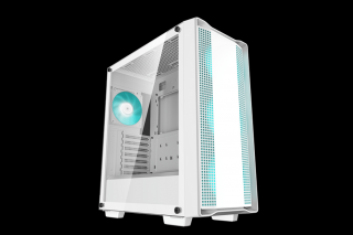 DeepCool Számítógépház - CC560 WHITE V2 (fehér, ablakos, 4x12cm LED venti, ATX, 1xUSB3.0, 1xUSB2.0, fehér)