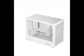 DeepCool Számítógépház - CH260 WH (fekete, Mini-ITX/Micro ATX (BTF), 2xUSB3.0, Type-C, fehér)