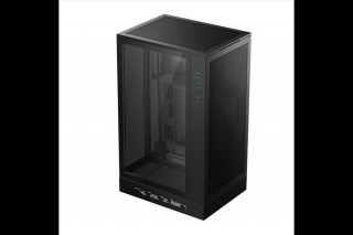 DeepCool Számítógépház - CH270 DIGITAL (fekete, Mini-ITX/Micro-ATX (BTF), 2xUSB3.0, Type-C, fekete)