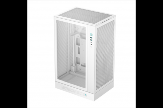 DeepCool Számítógépház - CH270 DIGITAL WH (fekete, Mini-ITX/Micro-ATX (BTF), 2xUSB3.0, Type-C, fehér)
