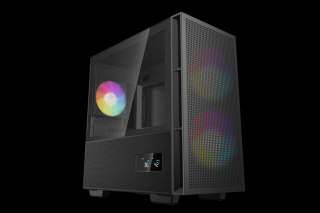 DeepCool Számítógépház - CH360 DIGITAL (fekete, 2x14cm +1x12 venti, Mini-ITX / Micro-ATX, 1xUSB3.0, A-RGB, fekete)