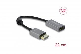 Delock Átalakító - 66436 (Aktív Displayport 1.4 -> HDMI, apa/anya, 4K, 60Hz,  fekete)