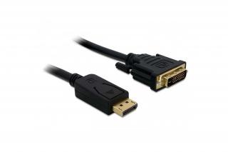 Delock Átalakító Kábel - 82591 (Displayport - DVI (24+1), apa-apa, FullHD, 2m)