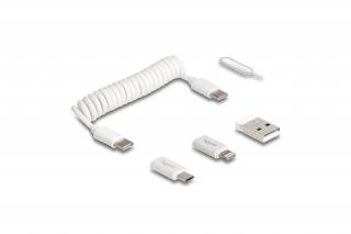 Delock Kábel - 66612 (USB adat és töltő kábel és adapter szett PD3.0  60W fehér)