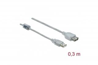 Delock Kábel - 82244 (USB-A 2.0 -> USB-A 2.0 hosszabitó kábel, apa/anya, 0,3m)