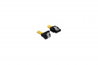 Delock Kábel - 82482 (SATA II, lefele/egyenes csatl.(fémlappal), Max.: 3Gb/s, sárga, 0,7m)