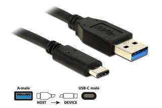 Delock Kábel USB 10 Gbps (USB 3.1, Gen 2), A típusú csatlakozódugó > USB Type-C 1m hosszú fekete