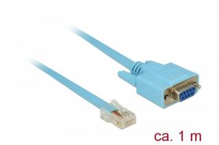 Delock RS-232 DB9 típusú adapter anya > 1 x RS-232 RJ45 soros apa 1 m