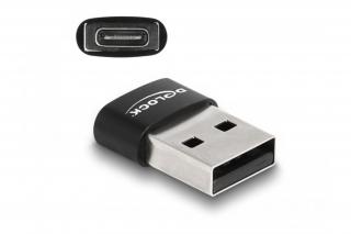 Delock USB 2.0 adapter A-típusú USB apa - USB Type-C  anya fekete