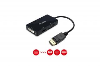 Equip Átalakító - 133441 (DisplayPort to VGA/HDMI/DVI, fekete)