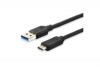 Equip Átalakító Kábel - 128343 (USB-C 3.2 Gen1 to USB-A, apa/apa, fekete, 0,25m)