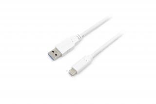 Equip Átalakító Kábel - 128363 (USB-C 3.2 Gen1 to USB-A, apa/apa, fehér, 1m)