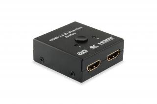 Equip HDMI Switch - 332723 (1x Bemenet, 2x Kimenet, két irányú jelátvitel, fekete)