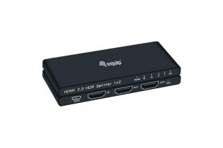 Equip HDMI Video-Splitter - 332716 (2 port, HDMI2.0, 3D, 4K/60Hz, HDR/HDCP Ready, fekete)