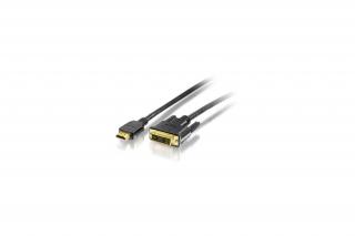 Equip Kábel - 119322 (HDMI-DVI(18+1) kábel, aranyozott, 2m)