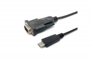 Equip Kábel - 133392 (USB-C to Serial (DB9), fekete, 1,5m)