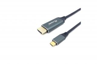 Equip Kábel - 133416 (USB-C to HDMI, apa/apa, 4K/60Hz, aluminium burkolat, 2m)