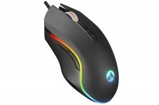 Everest Gamer Egér - SM-F09 TITANIO  (7200 DPI, 6gomb, 1,8m harisnyázott kábel,optikai, fekete, RGB LED)