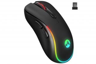 Everest Vezeték nélküli Egér - SM-W75 -X-RAPID (1600 DPI, 6 gomb, optikai, fekete, RGB LED)