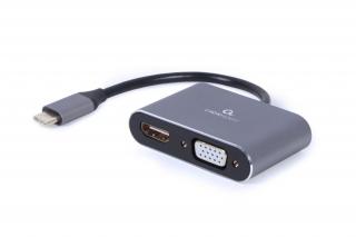 Gembird A-USB3C-HDMIVGA-01 USB Type-C to HDMI + VGA videó átalakitó adapter