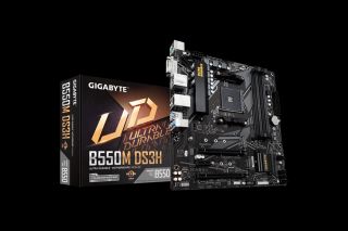 Gigabyte Alaplap - AMD B550M DS3H AM4 (B550, 4xDDR4 4000MHz, RAID, 6xSATA3, M.2, 6xUSB2.0, 6xUSB3.2)
