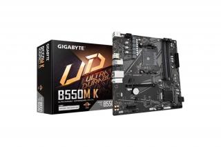 Gigabyte Alaplap - AMD B550M-K AM4 (B550, 4xDDR4 3200MHz, 4xSATA3, M.2, 6xUSB2.0, 6xUSB3.2)