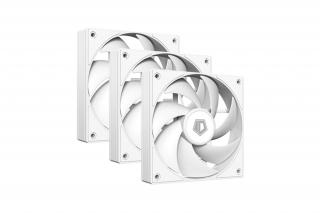 ID-Cooling Cooler 12cm - AF-125-W TRIO (29,85dB, max. 132,94 m3/h, 4pin, PWM, 3 x12cm, ARGB LED, fehér)