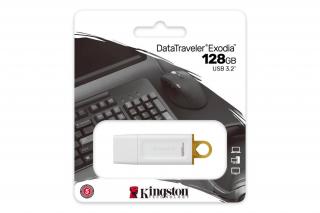 Kingston DataTraveler Exodia 128GB USB 3.2 (Gen 1) fehér-sárga pendrive (KC-U2G128-R5)