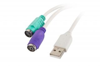 LANBERG USB-A(M) 2.0->2X PS/2 ADAPTER FEHÉR