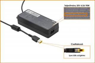 Lenovo 20V 4.5A 90W gyári töltő, sárga téglalap alakú csatlakozóval, 45N0483