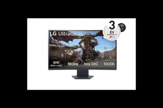 LG Monitor 32" Gamer - 32GS60QC-B (Ívelt, VA, 16:9; 2560x1440; 180Hz; 1ms; 300cd; HDMIx2; DP; FreeSync; HDR10; sRGB99%)